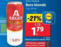 Lidl ARGUS PREMIUM Bere blondǎ Ofertă