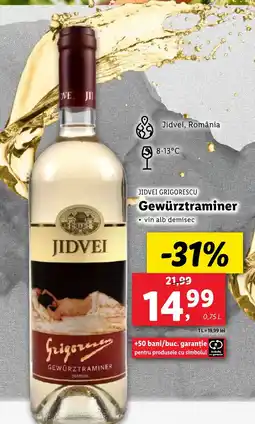 Lidl JIDVEI GRIGORESCU Gewürztraminer Ofertă