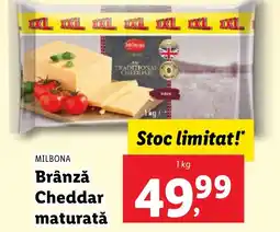 Lidl MILBONA Brânză Cheddar maturată Ofertă