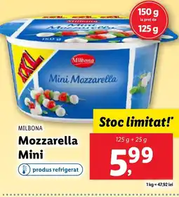 Lidl MILBONA Mozzarella Mini Ofertă