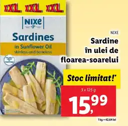 Lidl NIXE Sardine în ulei de floarea-soarelui Ofertă