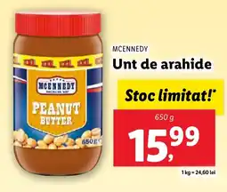 Lidl MCENNEDY Unt de arahide Ofertă
