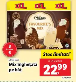 Lidl GELATELLI Mix îngheţată pe băţ Ofertă
