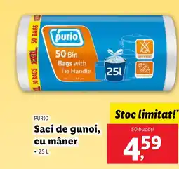 Lidl PURIO Saci de gunoi, cu mâner Ofertă