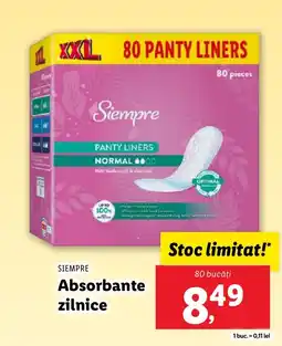 Lidl SIEMPRE Absorbante zilnice Ofertă