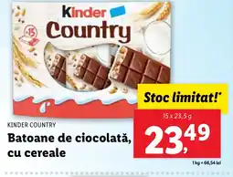 Lidl KINDER Country Batoane de ciocolată, cu cereale Ofertă