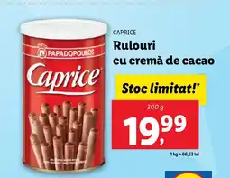 Lidl CAPRICE Rulouri cu cremă de cacao Ofertă
