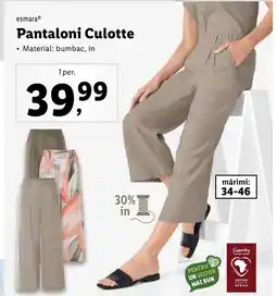 Lidl ESMARA Pantaloni Culotte Ofertă