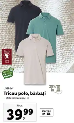 Lidl LIVERGY® Tricou polo, bărbați Ofertă