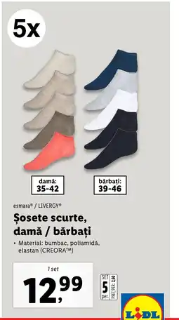 Lidl ESMARAⓇLIVERGYⓇ Şosete scurte, damă / bărbați Ofertă