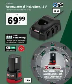 Lidl PARKSIDE® Acumulator și încărcător, 12 V Ofertă