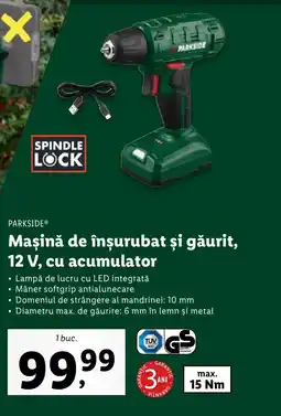 Lidl PARKSIDE® Maşină de înşurubat și găurit, 12 V, cu acumulator Ofertă