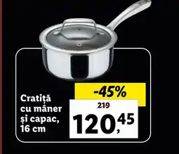 Lidl Cratiţă cu mâner şi capac Ofertă