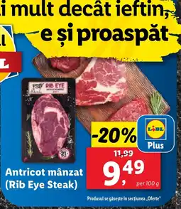Lidl Antricot mânzat (Rib Eye Steak) Ofertă