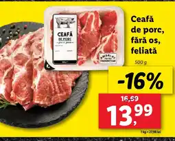Lidl Ceafă de porc, fără os, feliată Ofertă