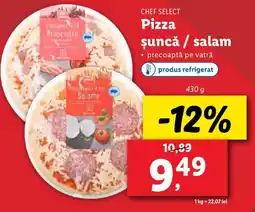 Lidl CHEF SELECT Pizza șuncă / salam Ofertă