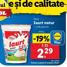 Lidl PILOS Iaurt natur Ofertă