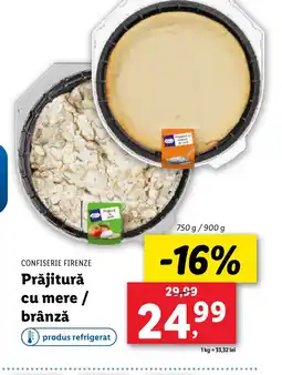 Lidl CONFISERIE FIRENZE Prăjitură cu mere/ brânză Ofertă