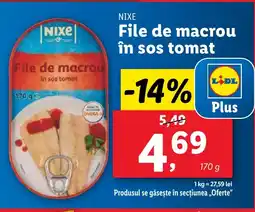 Lidl NIXE File de macrou în sos tomat Ofertă