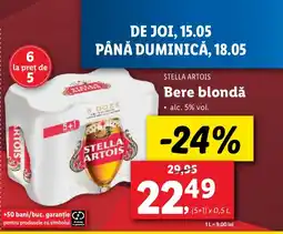 Lidl STELLA ARTOIS Bere blondǎ Ofertă