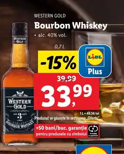 Lidl WESTERN GOLD Bourbon Whiskey Ofertă