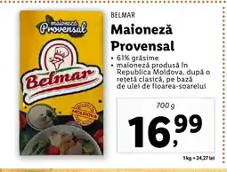 Lidl BELMAR Maioneză Provensal Ofertă