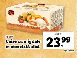 Lidl RIFERO Caise cu migdale în ciocolată albă Ofertă