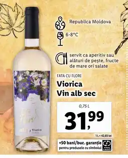 Lidl FATA CU FLORI Viorica Vin alb sec Ofertă