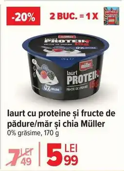 Carrefour Iaurt cu proteine și fructe de pădure/măr și chia Müller Ofertă