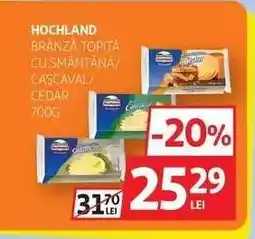 Auchan HOCHLAND Brânză Topită cu Smântână/Cașcaval/Cedar 700g Ofertă