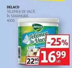 Auchan Delaco Telemea de Vacă în Saramură, 400g Ofertă