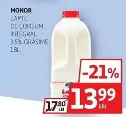 Auchan Monor Lapte de Consum Integral Ofertă