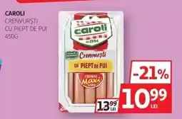 Auchan Caroli Crenvurști cu Piept de Pui, 450g Ofertă