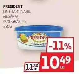 Auchan PRESIDENT Unt Tartinabil Nesărat Ofertă