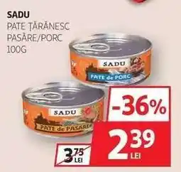 Auchan Sadu Pate Țărănesc Pasăre/Porc Ofertă