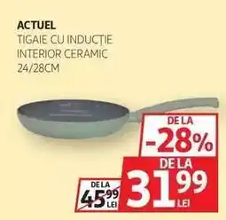 Auchan ACTUEL Tigaie cu Inducție Interior Ceramic 24/28cm Ofertă