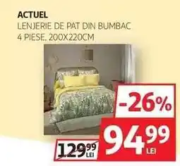 Auchan ACTUEL Lenjerie de pat din bumbac Ofertă