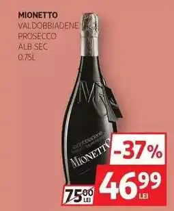 Auchan Mionetto Valdobbiadene Prosecco Alb Sec 0.75L Ofertă