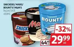 Auchan Snickers/Mars/Bounty/M&M's Înghețată Ofertă