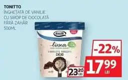 Auchan Tonitto Înghețată de Vanilie cu Sirop de Ciocolată Ofertă