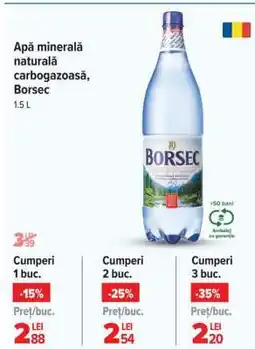 Carrefour Apă minerală naturală carbogazoasă, Borsec Ofertă