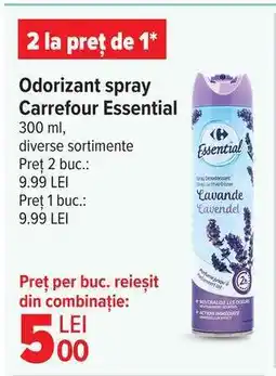 Carrefour Odorizant spray Carrefour Essential Ofertă