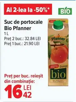 Carrefour Suc de portocale Bio Pfanner Ofertă