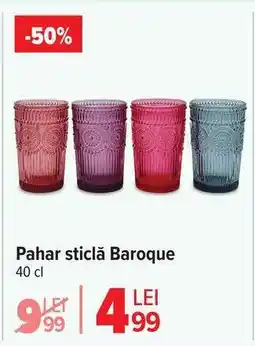 Carrefour Pahar sticlă Baroque Ofertă