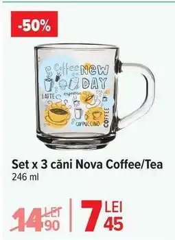 Carrefour Set x 3 căni Nova Coffee/Tea Ofertă