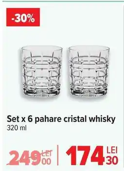 Carrefour Set x 6 pahare cristal whisky Ofertă