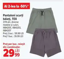 Carrefour Pantaloni scurți băieți, TEX Ofertă