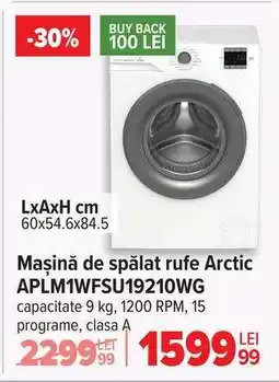 Carrefour Mașină de spălat rufe Arctic APLM1WFSU19210WG Ofertă