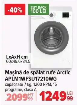 Carrefour Mașină de spălat rufe Arctic APLM1WFSU17210WG Ofertă