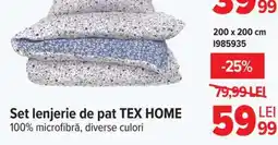 Carrefour Set lenjerie de pat TEX HOME Ofertă